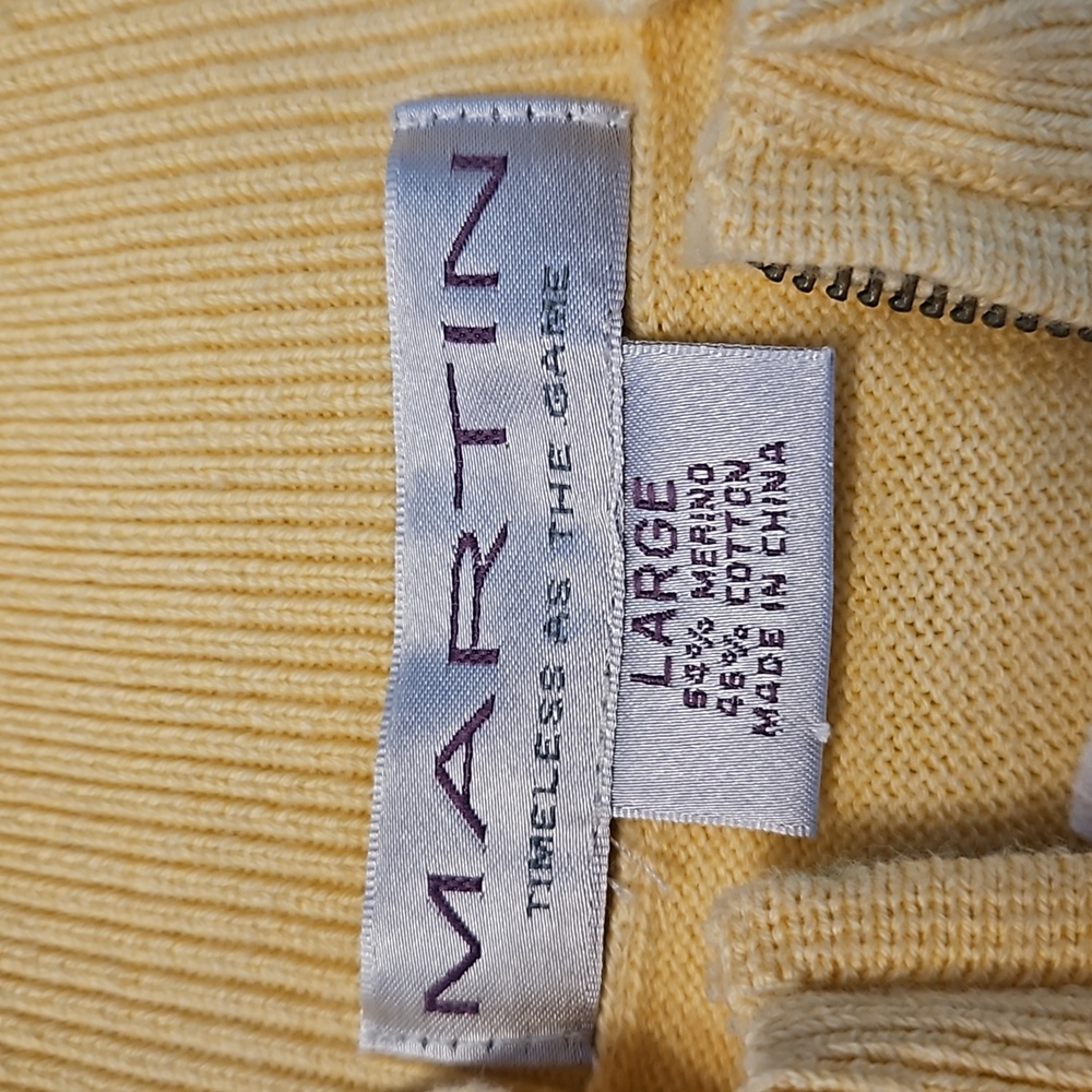 Martin | Men's 1/4 Zip Merino/Cotton Argyle Whisper Rock Golf Club Vest Sz L - Picture 10 of 10